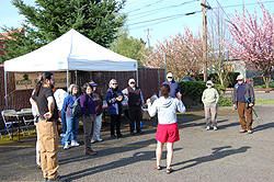 Lonnie giving a pep talk to all the volunteers