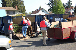 Volunteers hard at work.